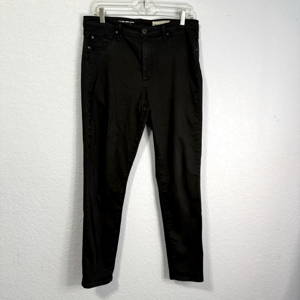 AG/ Anthropologie High Rise Abbey Ankle Black Super Skinny Jeans